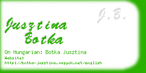 jusztina botka business card